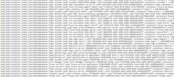 Prometheus metrics raw data