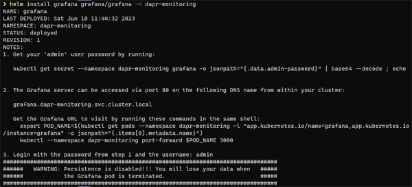 Grafana output