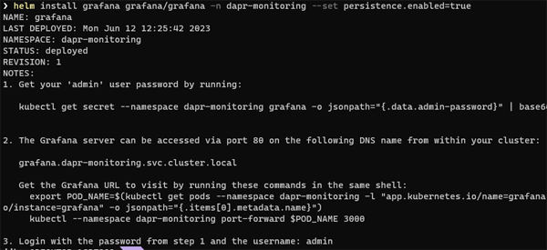 Grafana output - no warning